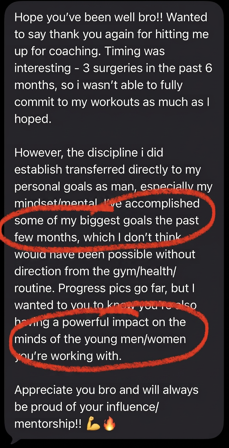 Testimonial from Client (3 surgeries in 6 months)